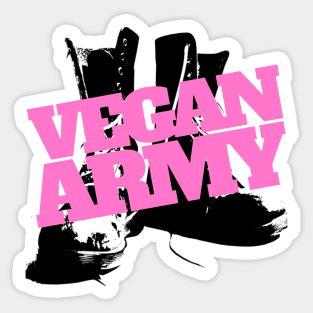 VEGAN ARMY BOOTS LOGO [PINK] Sticker